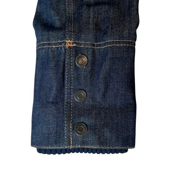 Vintage Y2K Gap Full Zip Denim Jean Jacket Ribbed Collar Women's Medium - Picture 6 of 9